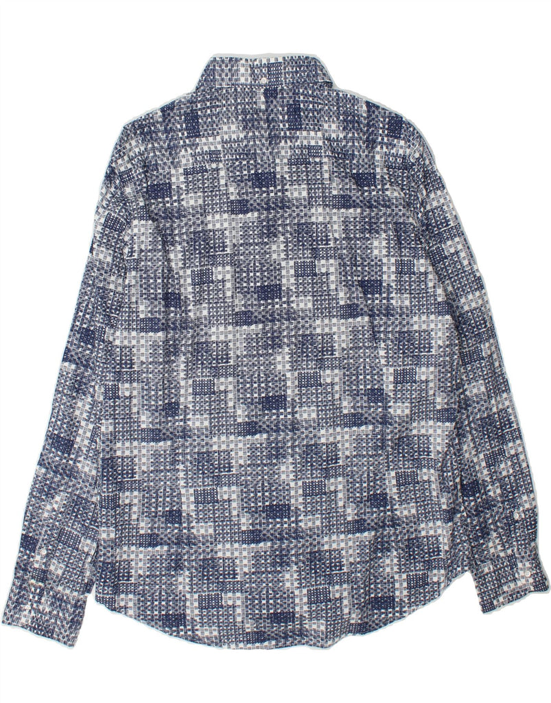 MASSIMO DUTTI Mens Abstract Shirt XL Blue Cotton Vintage Massimo Dutti and Second-Hand Massimo Dutti from Messina Hembry 