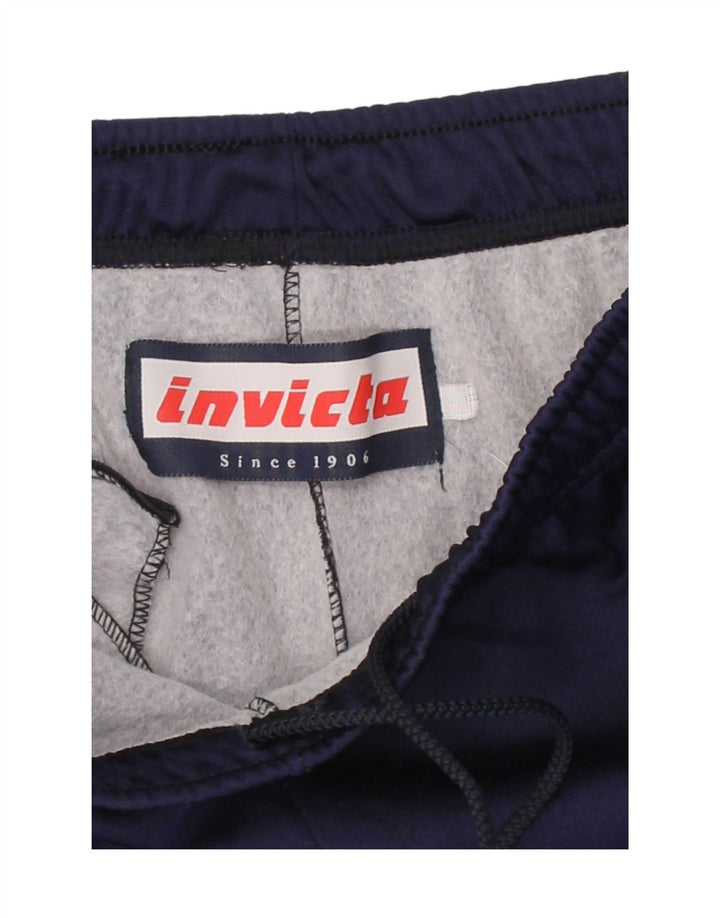 INVICTA Mens Graphic Tracksuit Trousers Medium Navy Blue Colourblock Vintage Invicta and Second-Hand Invicta from Messina Hembry 