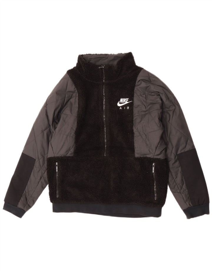 Nike Boys Pullover Fleece Jacket 13-14 Years XL Black Polyester