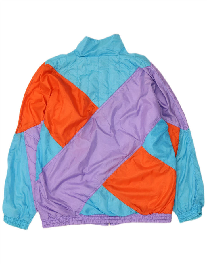 Master Mens Tracksuit Top Jacket Large Multicoloured Colourblock Nylon