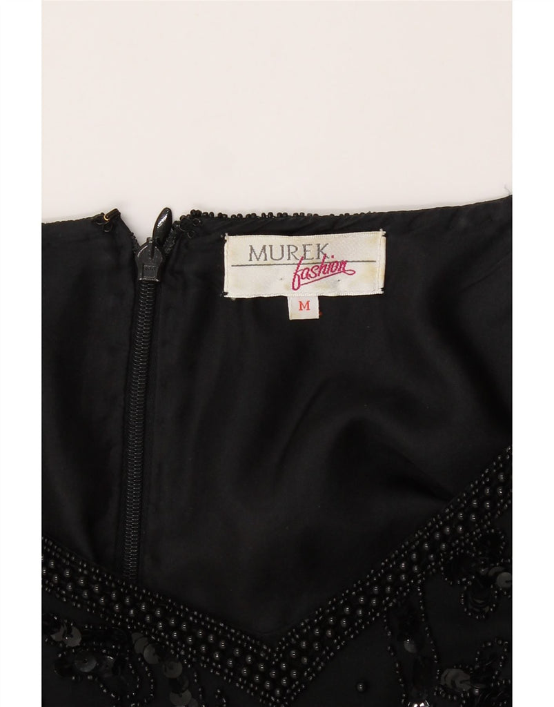 MUREK Womens 3/4 Sleeve Blouse Top UK 14 Medium Black Vintage Murek and Second-Hand Murek from Messina Hembry 