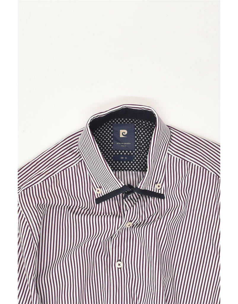 PIERRE CARDIN Mens Paris Shirt Size 38 Small Purple Pinstripe Cotton | Vintage Pierre Cardin | Thrift | Second-Hand Pierre Cardin | Used Clothing | Messina Hembry 