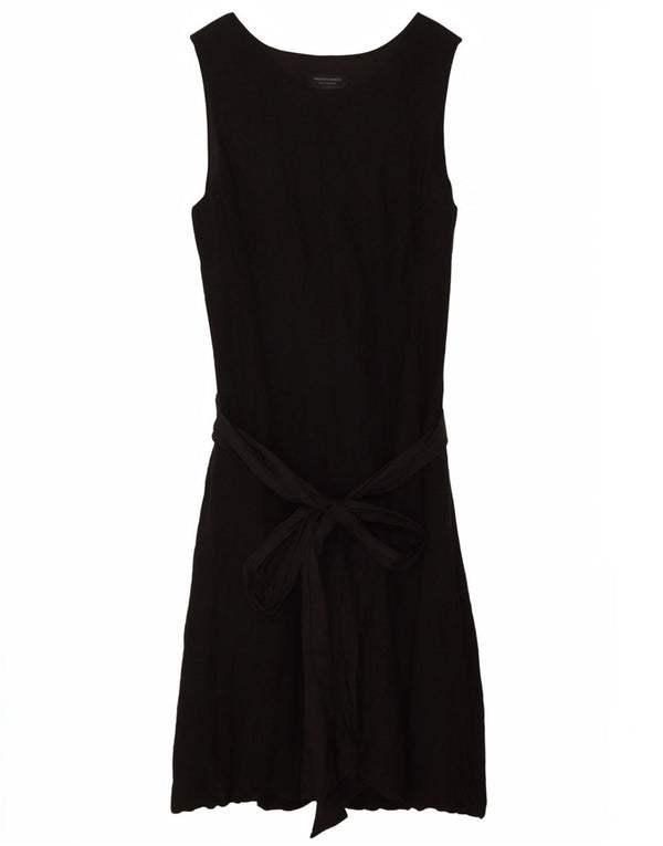 Marina Babini Womens Sleeveless A-Line Dress IT 46 Large Black Wool
