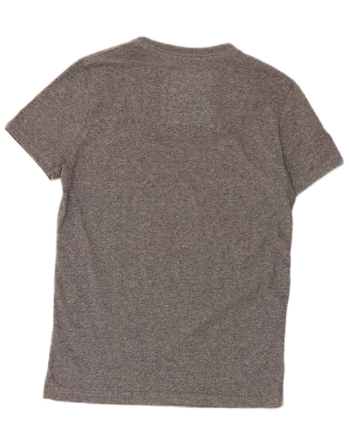 Superdry Mens Graphic T-Shirt Top Small Grey Flecked Cotton