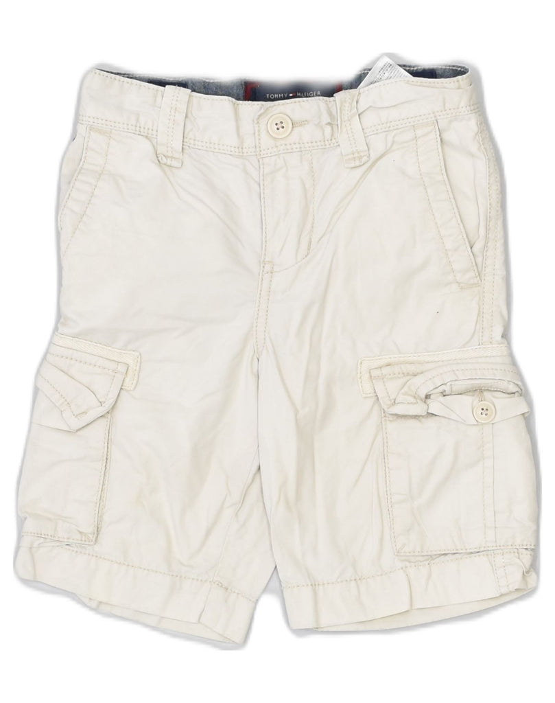 TOMMY HILFIGER Boys Cargo Shorts 5-6 Years W22 Off White Cotton | Vintage Tommy Hilfiger | Thrift | Second-Hand Tommy Hilfiger | Used Clothing | Messina Hembry 