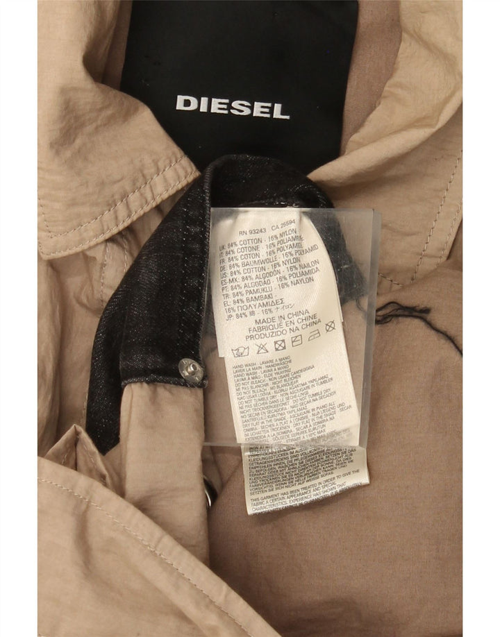 Diesel Womens Trench Coat UK 40 Large Beige Cotton