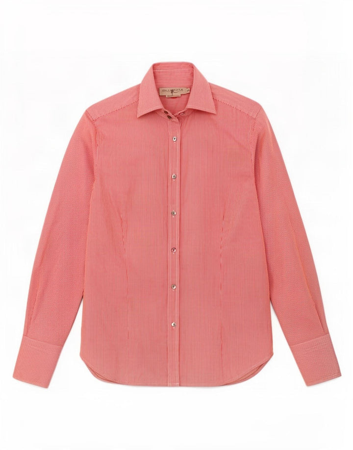 Blunauta Womens Shirt IT 44 Medium Red Pinstripe Cotton