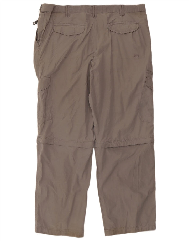MARKS & SPENCER Mens Straight Cargo Trousers W40 L31 Grey Polyamide
