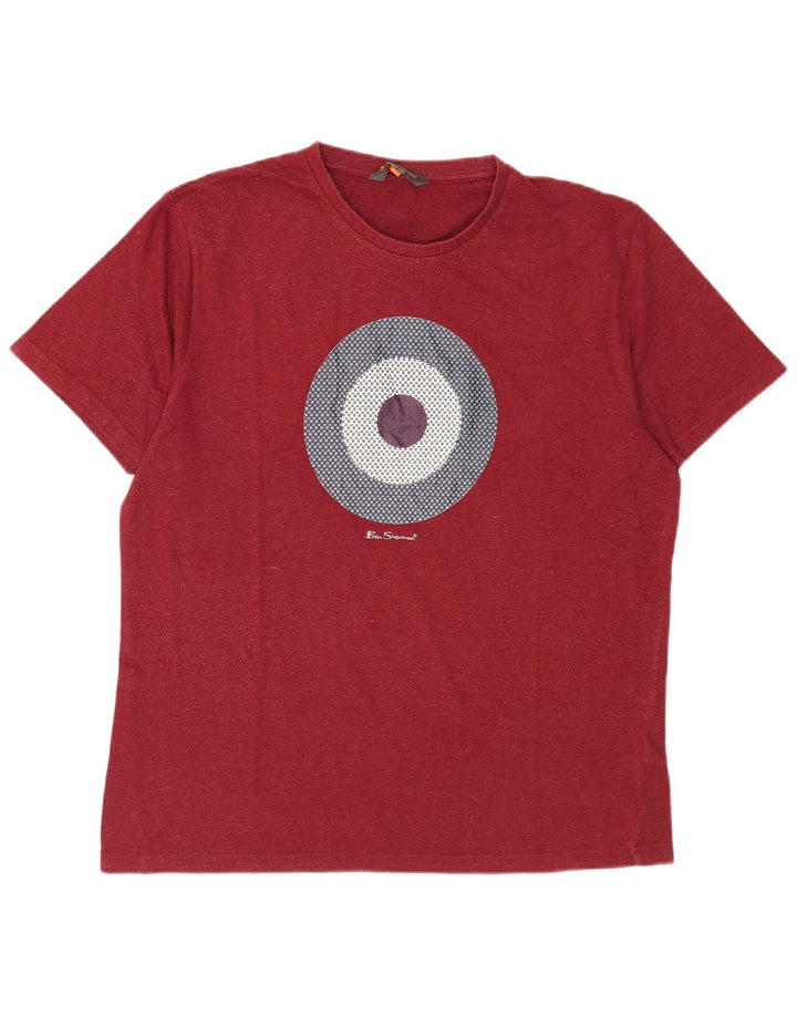 Ben Sherman Mens Graphic T-Shirt Top Large Red Cotton