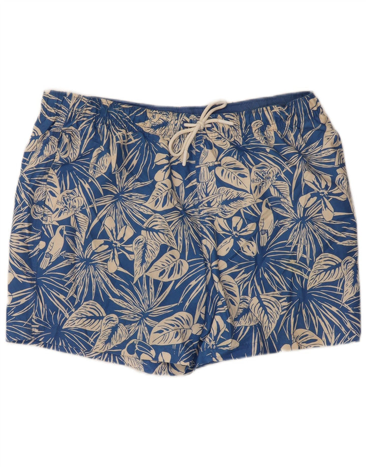 Marks & Spencer Mens Swimming Shorts Large  Blue Floral Polyester