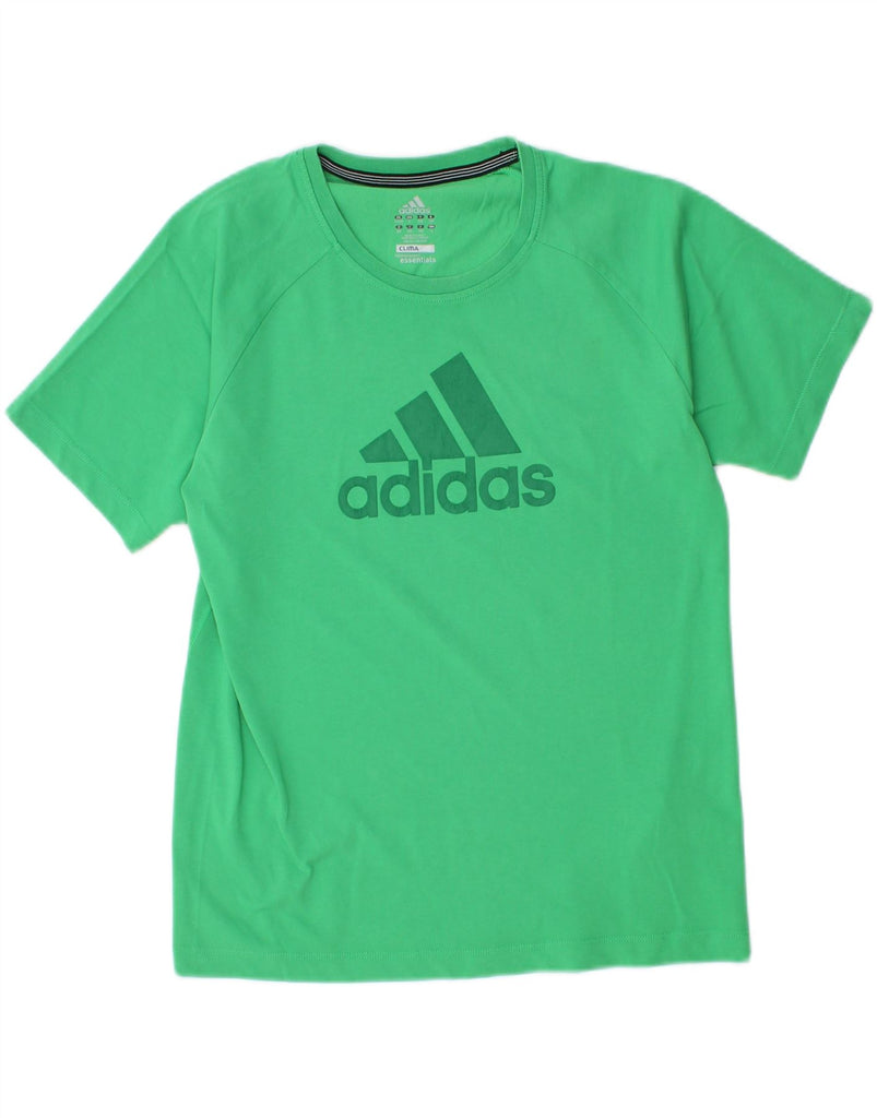 ADIDAS Boys Clima 365 Graphic T-Shirt Top 13-14 Years Green Cotton Vintage Adidas and Second-Hand Adidas from Messina Hembry 