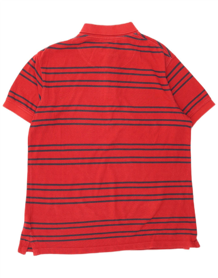 TIMBERLAND Mens Polo Shirt Large Red Striped Cotton