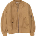Topshop Womens Oversized Bomber Jacket UK 12 Medium Beige Polyester