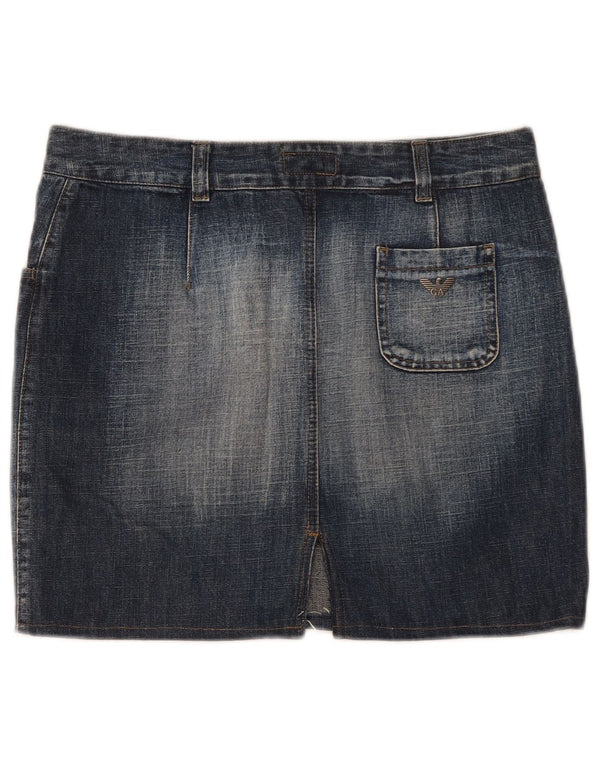 Armani Womens Indigo Denim Skirt IT 44 Medium W32  Navy Blue Cotton