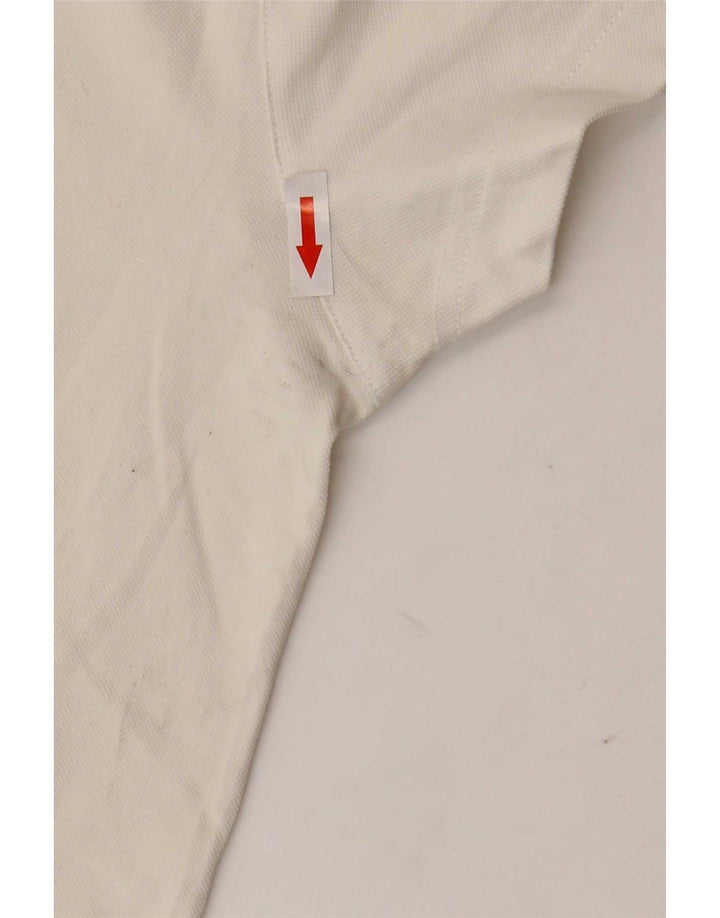 Vintage Mens Polo Shirt Medium White Cotton
