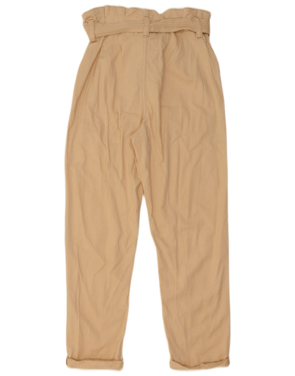 Topshop Womens High Waist Tapered Casual Trousers UK 10 Small W29 L27 Beige