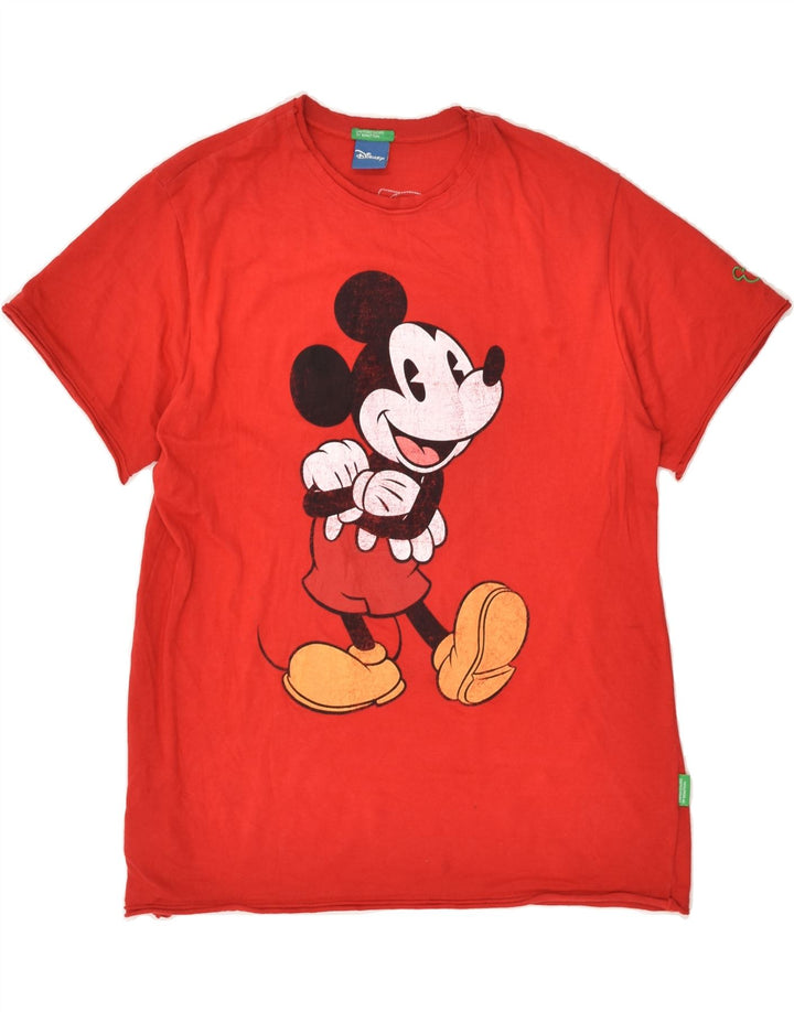 BENETTON Girls Mickey Mouse Graphic T-Shirt Top 11-12 Years Red Cotton | Vintage Benetton | Thrift | Second-Hand Benetton | Used Clothing | Messina Hembry 