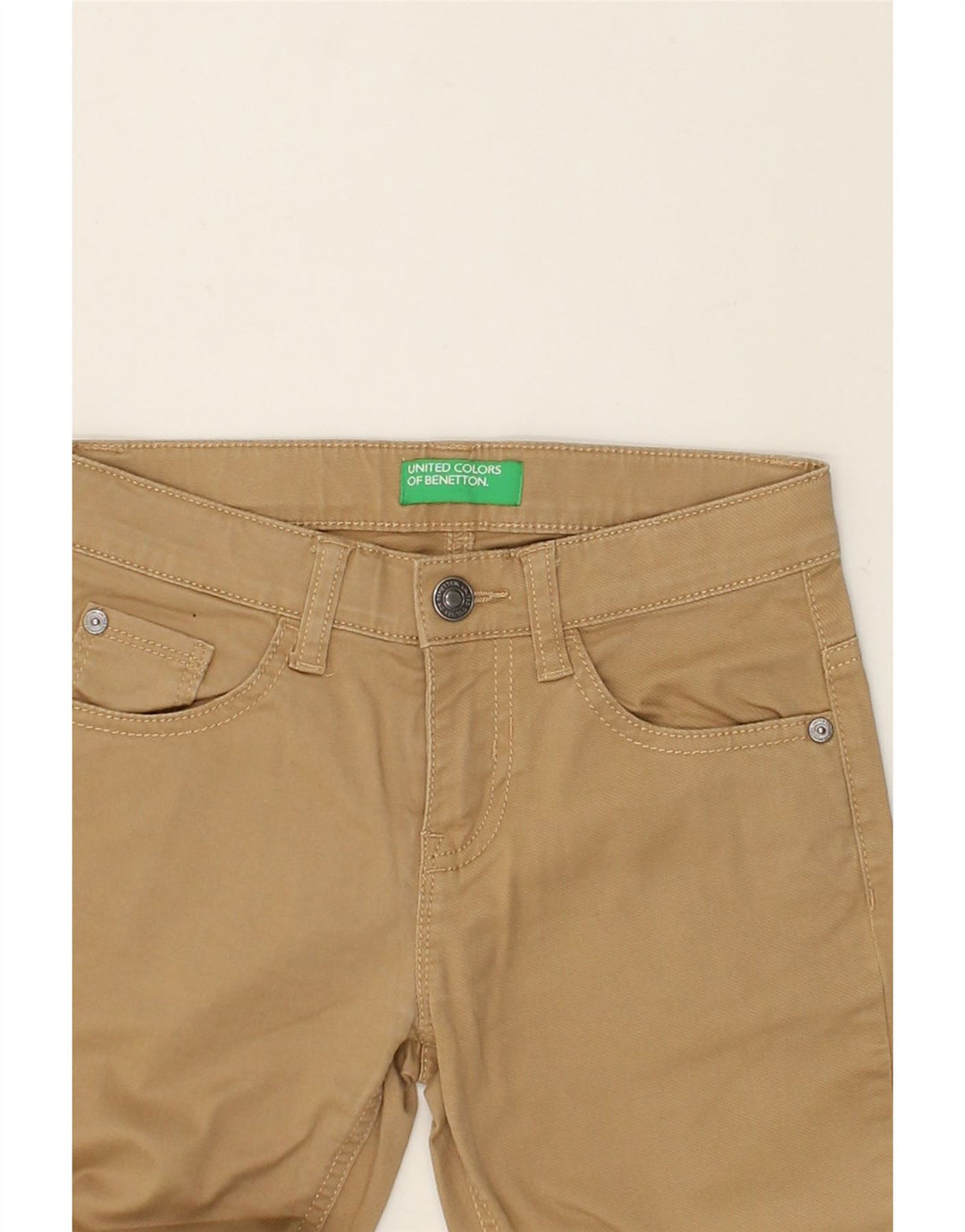 BENETTON Girls Slim Casual Trousers 9-10 Years W24 L23 Beige | Vintage Benetton | Thrift | Second-Hand Benetton | Used Clothing | Messina Hembry 