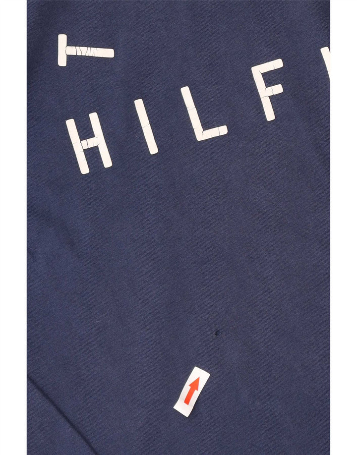 Tommy Hilfiger Mens Graphic T-Shirt Top Medium Navy Blue Cotton
