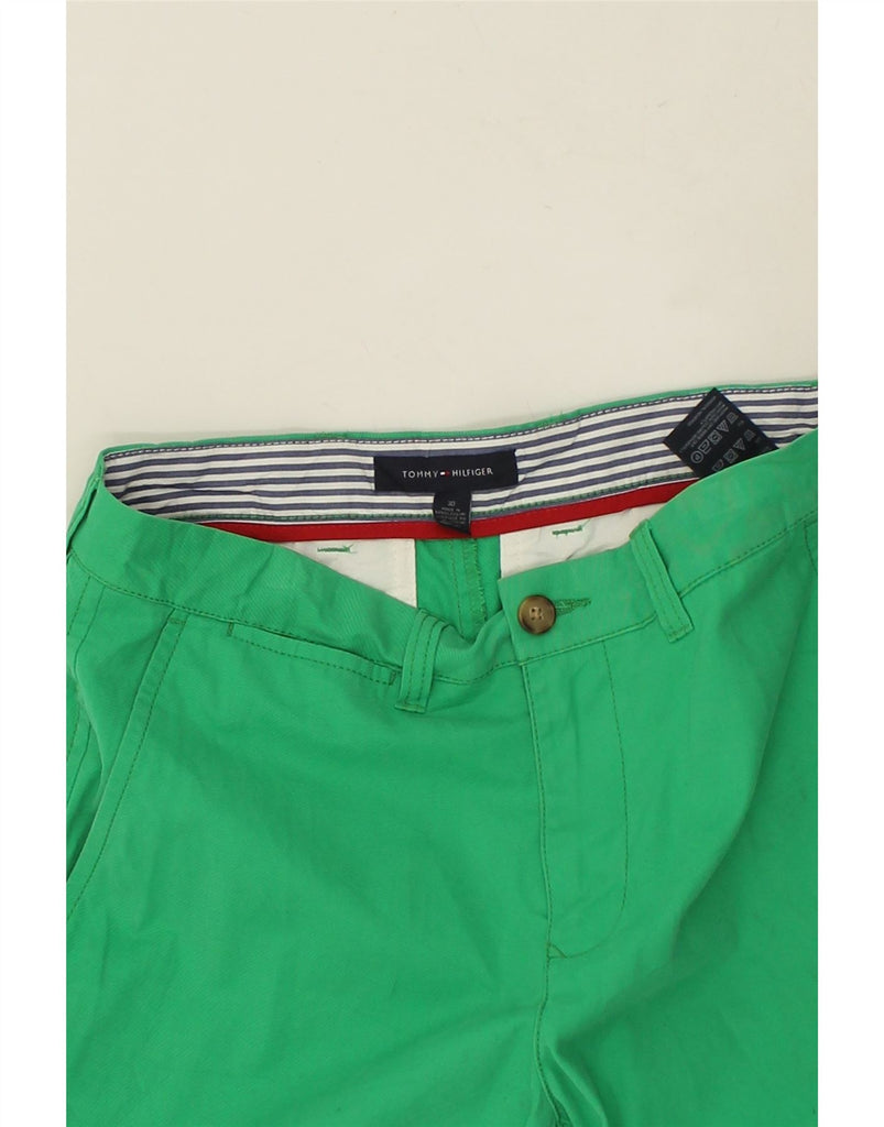 TOMMY HILFIGER Mens Chino Shorts W30 Medium Green Cotton Vintage Tommy Hilfiger and Second-Hand Tommy Hilfiger from Messina Hembry 