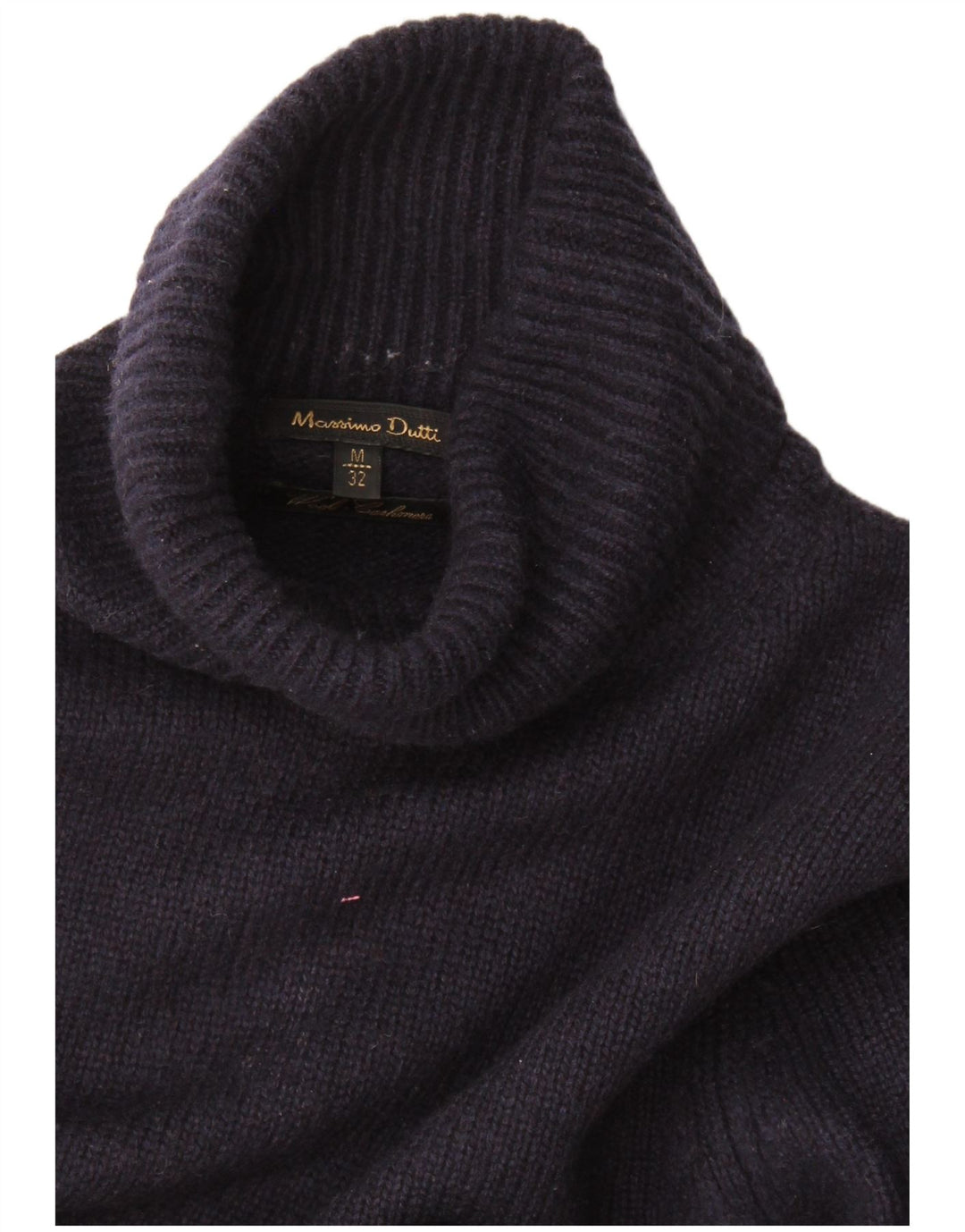 Massimo Dutti Womens Roll Neck Jumper Sweater UK 12 Medium Navy Blue