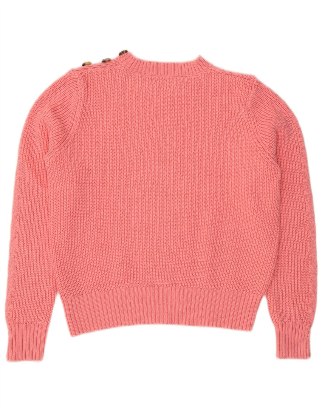 Marks & Spencer Womens Crop Crew Neck Jumper Sweater UK 14 Medium Pink