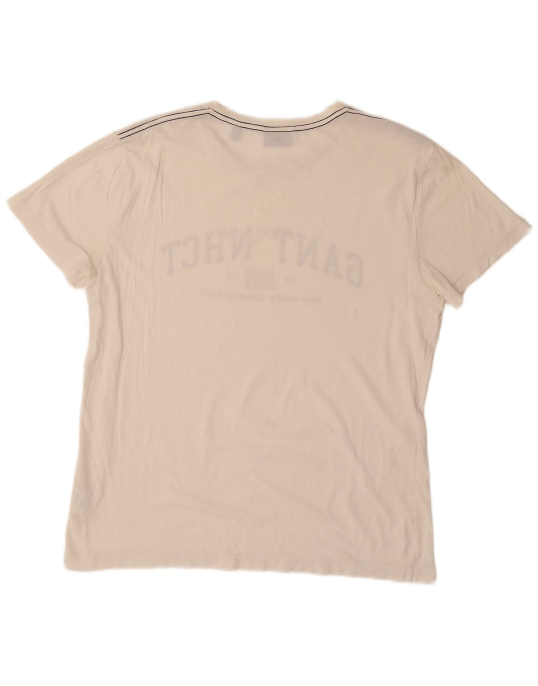 GANT Mens Graphic T-Shirt Top Large White Cotton