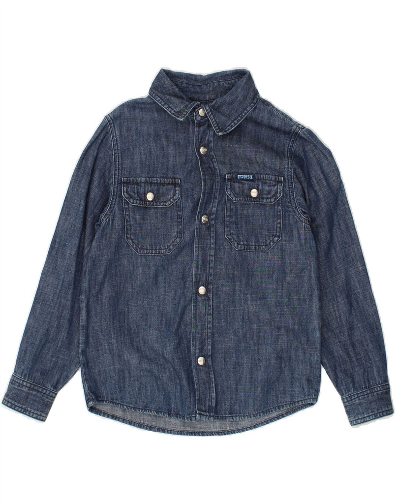 DIESEL Boys Denim Shirt 5-6 Years Navy Blue Cotton | Vintage Diesel | Thrift | Second-Hand Diesel | Used Clothing | Messina Hembry 