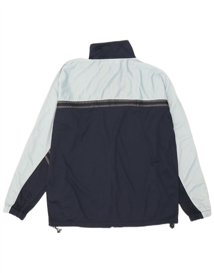 Asics Mens Tracksuit Top Jacket Large Blue Colourblock Polyester