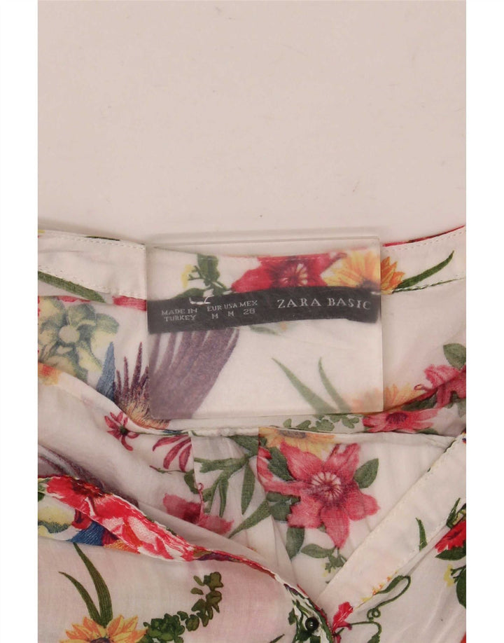 Zara Womens 3/4 Sleeve Blouse Top UK 12 Medium Multicoloured Floral