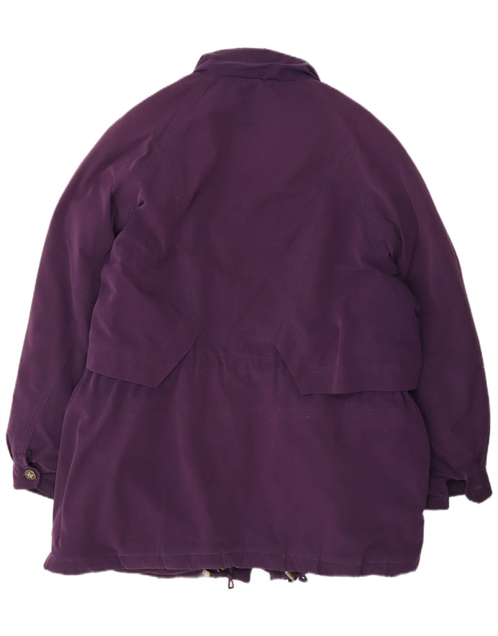 Vintage Womens Oversized Padded Coat EU 46 XL Purple Polyester