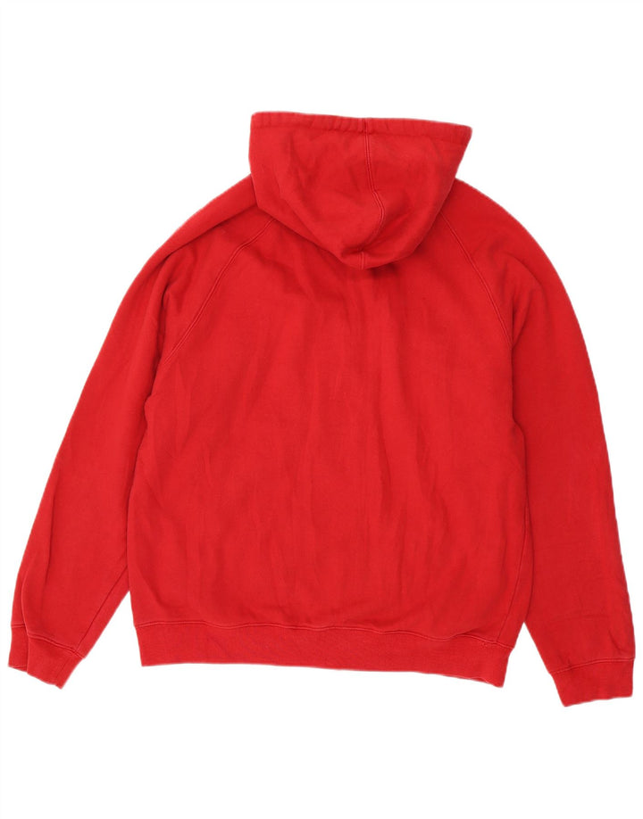 Fila Mens Zip Hoodie Sweater Medium Red Colourblock Cotton