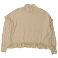 Zara Womens Crop Turtle Neck Jumper Sweater UK 14 Medium Off White