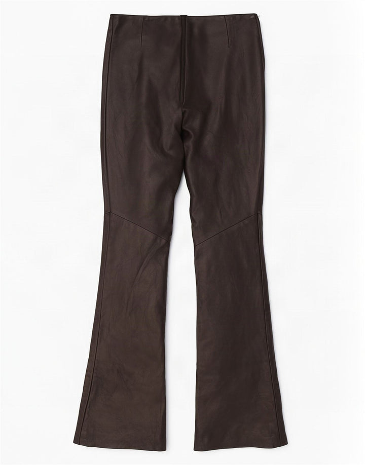 Danier Womens Flare Leather Trousers Size 8 W24 L31 Black