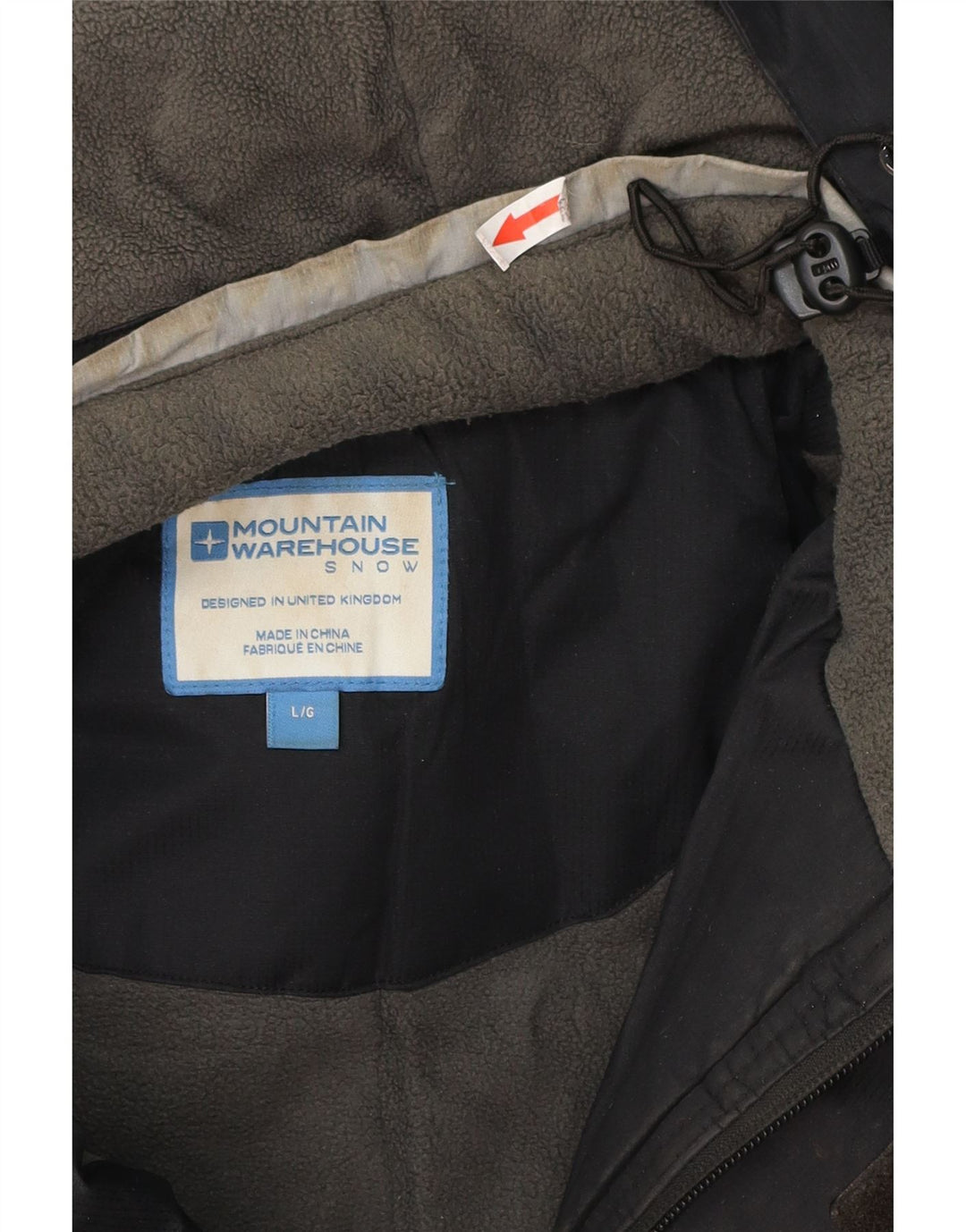 Mountain Warehouse Mens Windbreaker Jacket UK 40 Large Black Colourblock