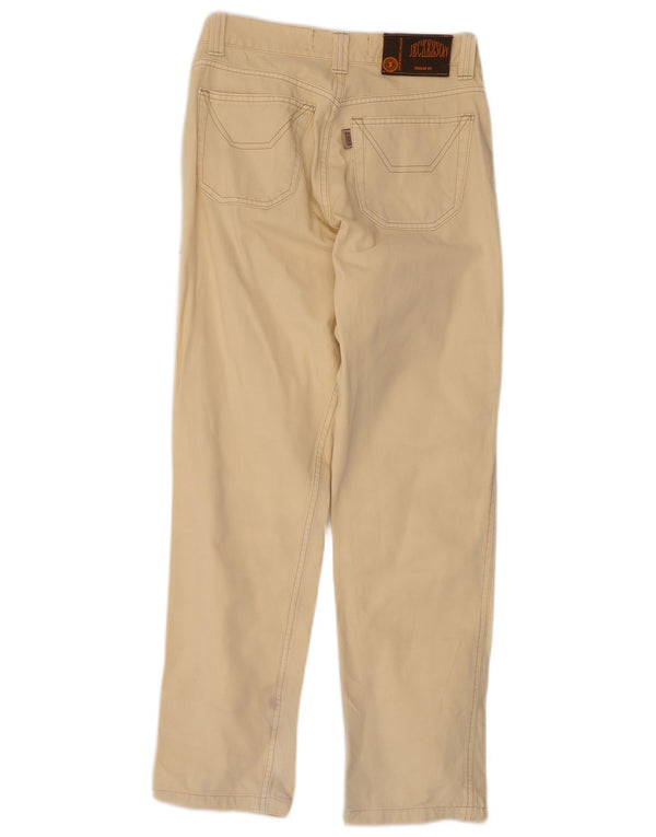 Jeckerson Mens Straight Casual Trousers W31 L29 Beige Cotton