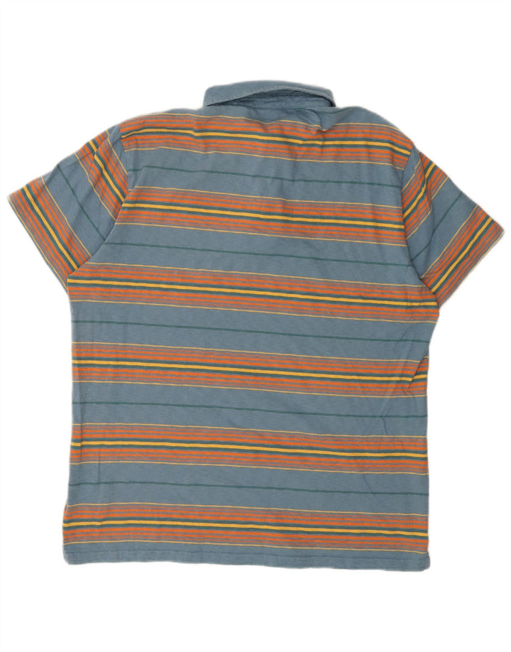 Superdry Mens Polo Shirt 2XL Blue Striped Cotton