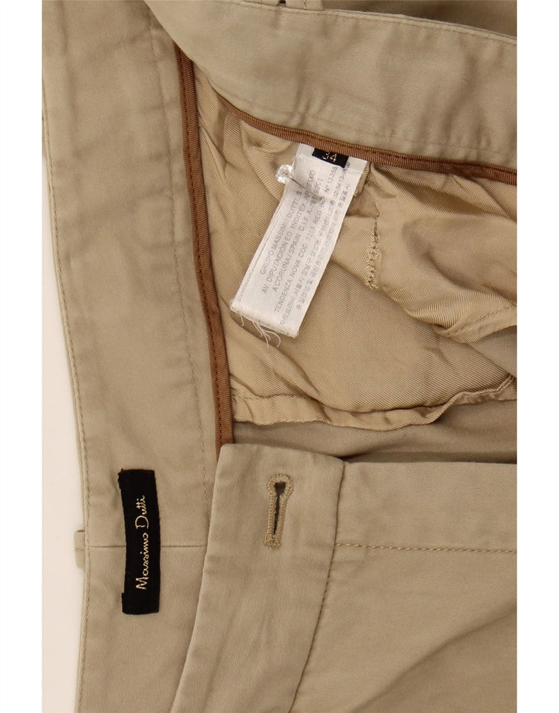 MASSIMO DUTTI Womens Slim Chino Trousers W34 L29 Beige Viscose Vintage Massimo Dutti and Second-Hand Massimo Dutti from Messina Hembry 