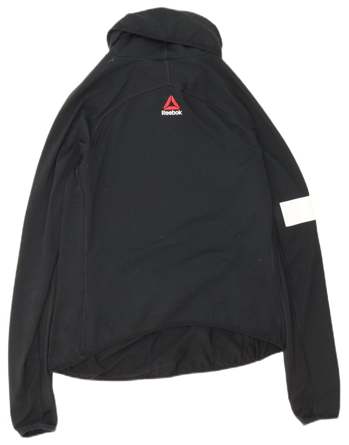 Reebok Womens Tracksuit Top Jacket UK 12/14 Medium Black Colourblock
