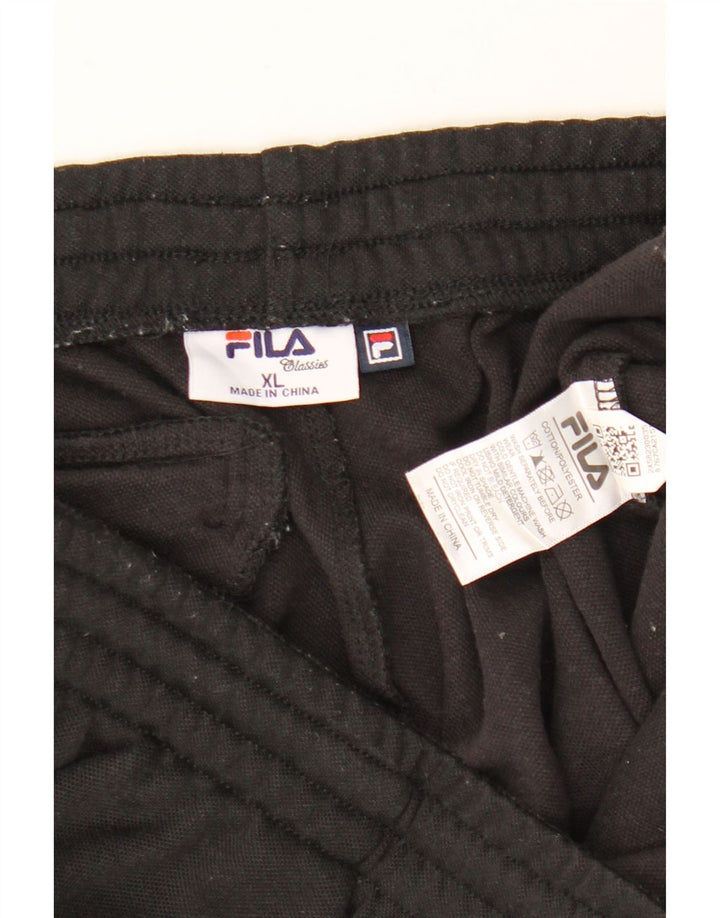 FILA Mens Tracksuit Trousers XL Black Cotton