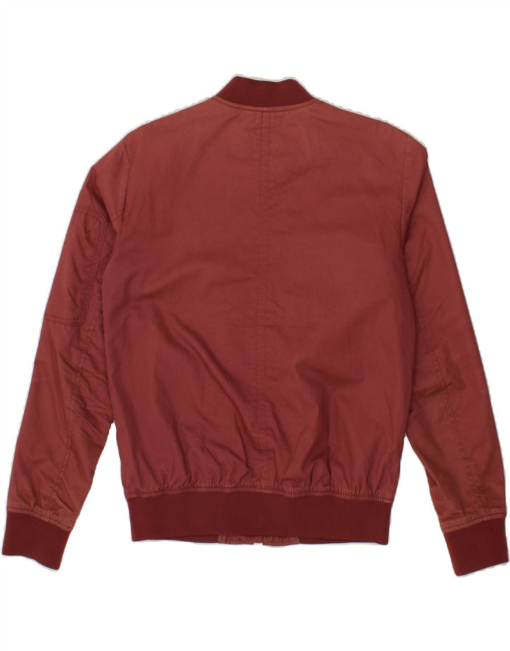 JACK & JONES Mens Bomber Jacket UK 36 Small Burgundy Polyester Vintage Jack & Jones and Second-Hand Jack & Jones from Messina Hembry 