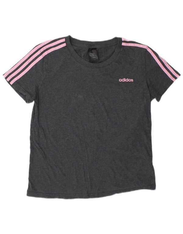 Adidas Womens T-Shirt Top UK 16/18 Large Grey Cotton