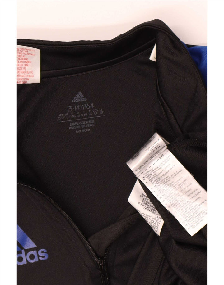 Adidas Boys Aeroready Pullover Tracksuit Top 13-14 Years Black Colourblock