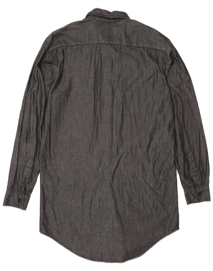Zara Mens Long Shirt Large Grey Cotton
