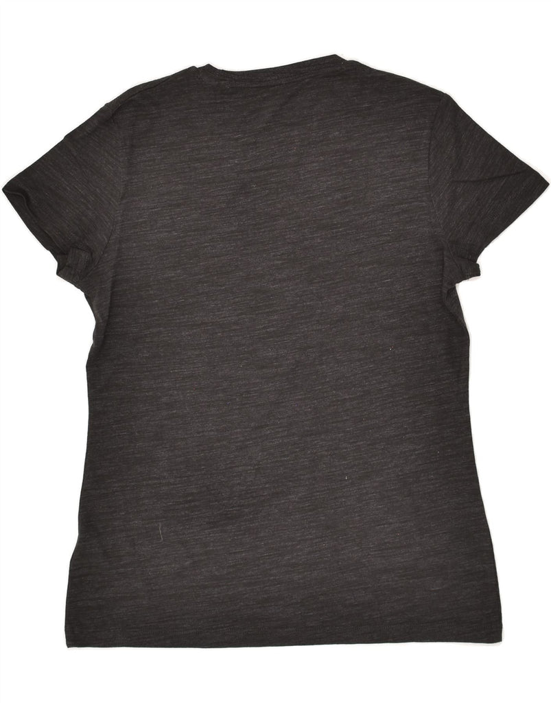 REEBOK Womens Graphic T-Shirt Top UK 12/14 Medium Grey Flecked Cotton | Vintage Reebok | Thrift | Second-Hand Reebok | Used Clothing | Messina Hembry 
