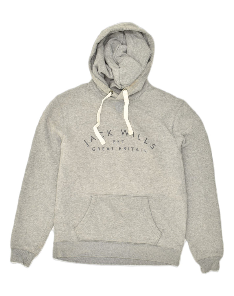 JACK WILLS Mens Graphic Hoodie Jumper Medium Grey Cotton | Vintage Jack Wills | Thrift | Second-Hand Jack Wills | Used Clothing | Messina Hembry 