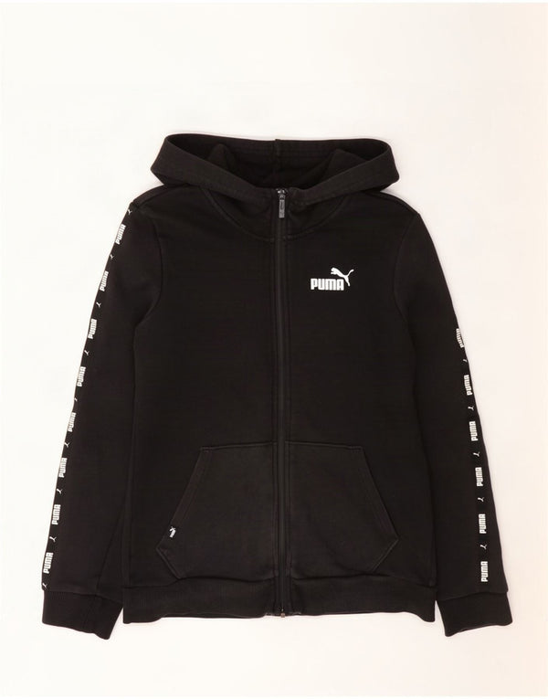 Puma Womens Graphic Oversized Zip Hoodie Sweater UK 10 Small Black