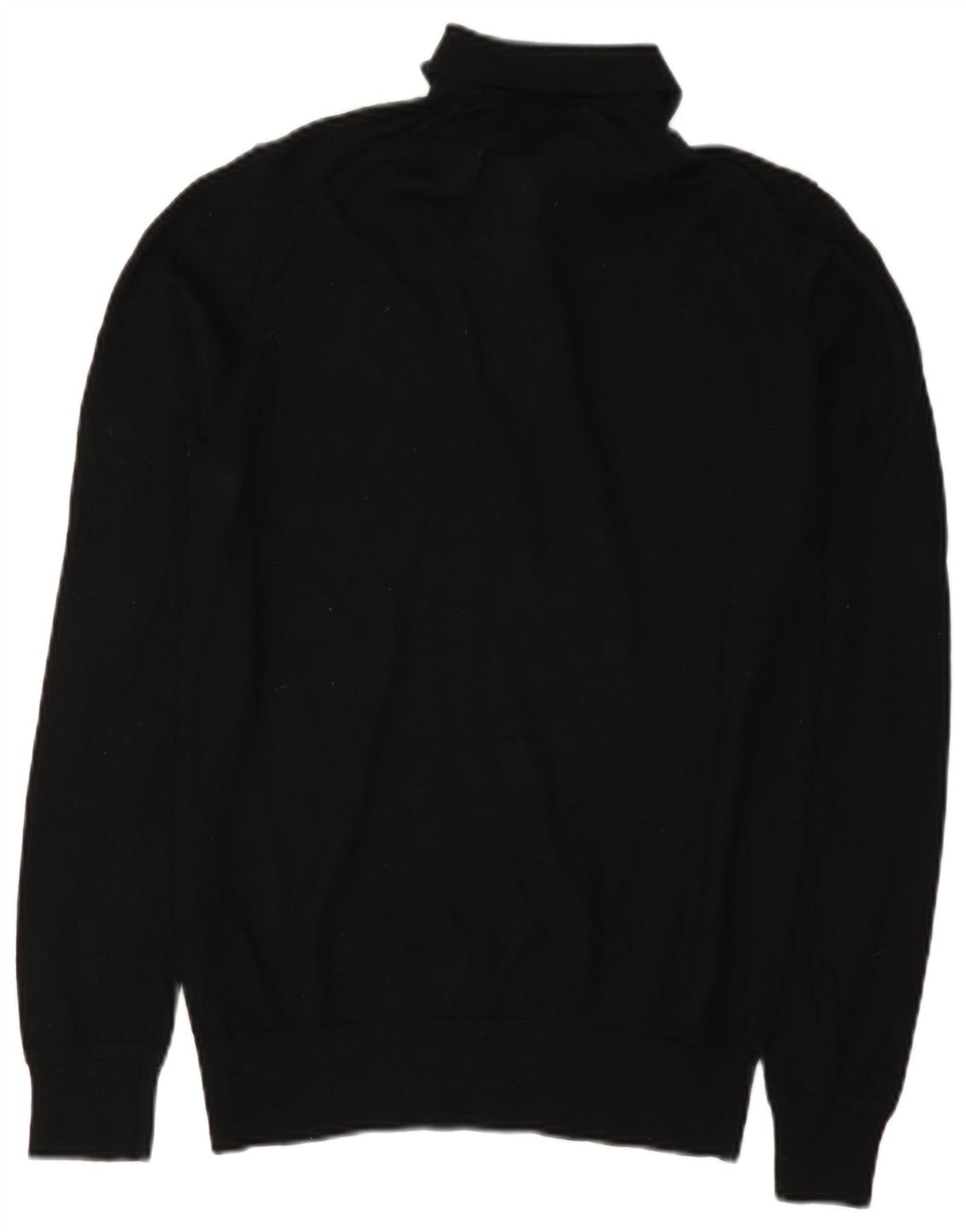 Marks & Spencer Mens Polo Neck Jumper Sweater Small Black Merino Wool