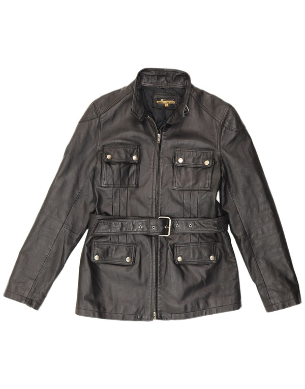 Vintage Womens Leather Jacket UK 16 Large Black Leather