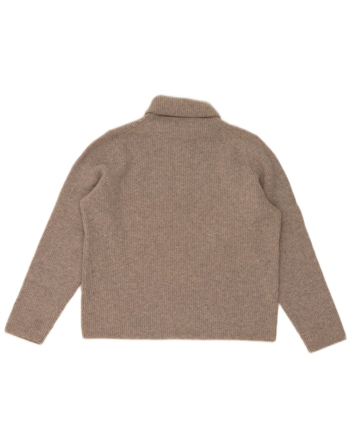 Massimo Dutti Womens Roll Neck Jumper Sweater UK 12 Medium Grey Wool